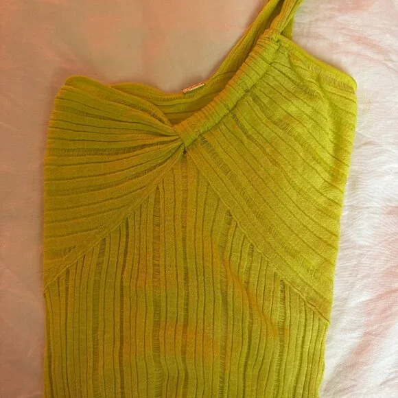 Cult Gaia June Knit Coverup In Citron - Picture 6 of 7